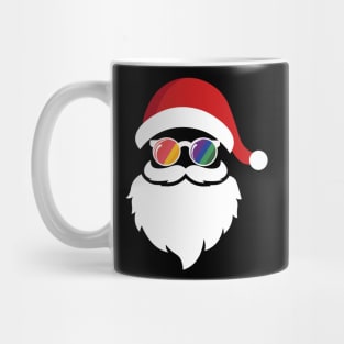 LGBT Gay Pride Santa Claus Face Christmas Rainbow Flag Cute Mug